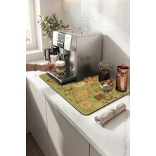 Valerine Life Kahve Espresso Makinesi Matı 35X45CM Çaycı Pad Su Geçirmez Adaçayı Kahve Bahçesi