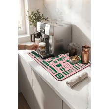 Valerine Life Kahve Espresso Makinesi Matı 35X45CM Çaycı Pad Su Geçirmez Kahve Ritimleri