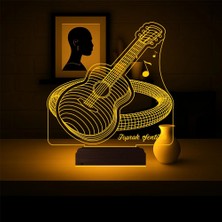 Luvivia Klasik Gitar Enstrüman Gitarist Hediye Kişiye Özel 3D Lamba - Masa Gece Lambası