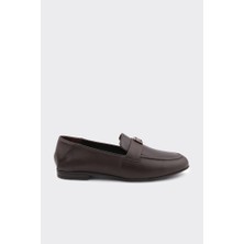 Derinet Hakiki Deri Tokalı Kadın Loafer
