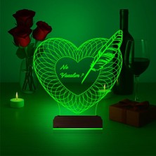 Luvivia Kalp Sevgiliye Hediye Kişiye Özel 3D Lamba - Masa Gece Lambası