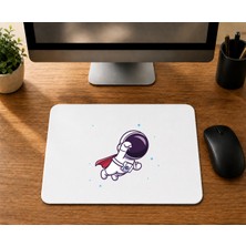 Mor Mürekkep Süper Astronot Tasarım - Baskılı Mouse Pad