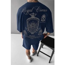 Millionaire Erkek Lacivert Royal Oversize Fit Bol Geniş Kalıp Salaş Kesim T-Shirt