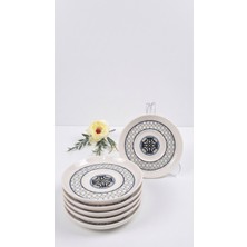 Tezyinat Wood Bergama Porselen 6'lı Çay Tabağı