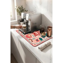 Valerine Life Kahve Espresso Makinesi Matı 35X45CM Çaycı Pad Su Geçirmez Turkuaz Coffee Time