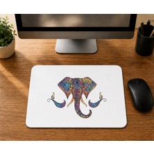 Mor Mürekkep Fil Yüz Tasarım - Baskılı Mouse Pad