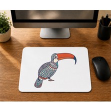 Mor Mürekkep Turuncu Gagalı Papağan - Baskılı Mouse Pad