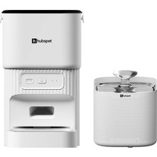 Hubspet Akıllı Mama Kabı ve Otomatik Su Pınarı Seti Wifi Mobil Kontrol 4l Mama 2.5l Su Paslanmaz Çelik Kase
