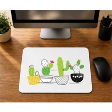 Mor Mürekkep 4lü Kaktüs Tasarım - Baskılı Mouse Pad