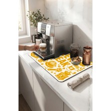 Valerine Life Kahve Espresso Makinesi Matı 35X45CM Çaycı Pad Su Geçirmez Altın Brew Break