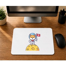 Mor Mürekkep Astronot Kedi Tasarım - Baskılı Mouse Pad