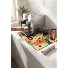 Valerine Life Kahve Espresso Makinesi Matı 35X45CM Çaycı Pad Su Geçirmez Café Patchwork
