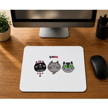 Mor Mürekkep 3 Lü Kediler Tasarım - Baskılı Mouse Pad
