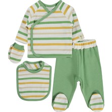 Civil Baby Çizgili Zıbın Takımları - Ekru