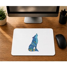 Mor Mürekkep Mavi Kurt - Baskılı Mouse Pad