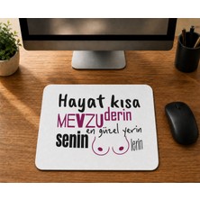 Mor Mürekkep Sad Üzgün Panda - Baskılı Mouse Pad