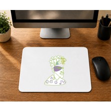 Mor Mürekkep Kıvırcık Tasarım - Baskılı Mouse Pad