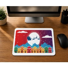 Mor Mürekkep Yılbaşı Gecesi Kızak ve Geyikleri - Baskılı Mouse Pad