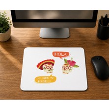 Mor Mürekkep Hola Kurukafa Tasarım - Baskılı Mouse Pad