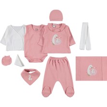 NB26-01 Civil Baby Ördek Nakış 10 Lu  Zıbın Setleri - Pudra