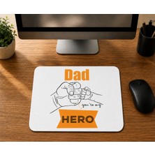 Mor Mürekkep Dad Hero - Baskılı Mouse Pad