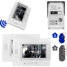 Sepetopia 37T2 2 Daire 7’’ Nfc Destekli Görüntülü Kapı Zili Interkom Akıllı Ev Güvenliği Sistemi