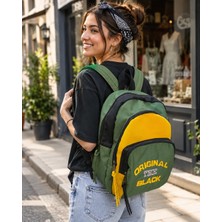 Street Bag Unisex Kanvas Su Geçirmez Nakışlı Yazılı Seyahat Okul Sırt Çantası