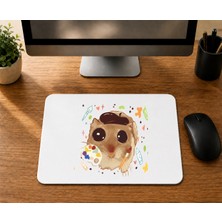 Mor Mürekkep Sad Hamster Meslek Ressam - Baskılı Mouse Pad