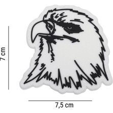 Da Eagle Kartal Pvc Velcro Patch Siyah- Beyaz Da-Nas-68