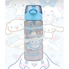 Cg Kids Cinnamoroll Yumuşak Silikon Pipetli Kulplu Kilitlenebilir Su Matarası 500ML