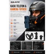 Sulaite Kask Kamera Tutucu Kask Çene Bağlantılı Telefon Tutucu Kask Telefon Aparatı Vlog Çekimi Kask Kamerası