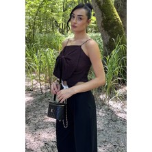 Gülseli Ip Askılı Fiyonklu Kadın Bluz P-00022605