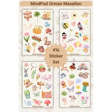 MindPad Studio Orman Masalları 4’lü Sticker Seti – 8X12 cm Doğa ve Hayvan Temalı Etiket Koleksiyonu, Dekoratif Ajanda, Defter ve Planlayıcı Çıkartmaları