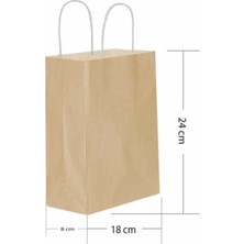 Belirtilmemiş 18X24X8 cm Kraft Kağıt Çanta 25 Adet