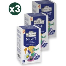Ahmad Tea Night Karışık Bitki Çayı 20\'li 3\'li Ekonomik Paket – Toplam 60 Poşet Çay