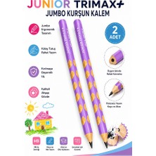 Artlantis Lila Jumbo Kurşun Kalem Oluklu 2 Adet Alpino Trimax Üçgen Oluklu Kalın Kalem Pastel Renkler Kolay Tutuş ve Kullanım