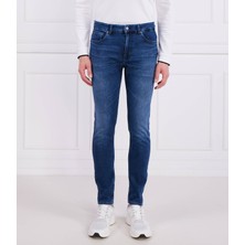Boss Erkek Denim Kumaş  Normal Bel Düz Model Lacivert Jeans 50496202-416