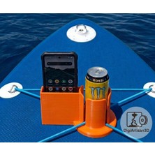 DIGIARTISAN3D Paddle Board Için Telefon ve Içecek Tutucu – Stand Up Paddle Board (Sup) Aksesuar Standı (Turuncu)