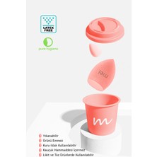 Mei Makyaj Süngeri Fondöten Emmeyen Sponge Coffee Cup Hijyenik Flamingo Pink 1 Pro 1 Mini