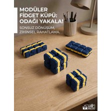 Minelly Mag-Blok Sarı Lacivertli Sonsuz Stres Küpü - Modüler Katla Aç