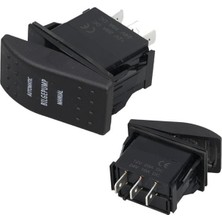 Sepetopia Sintine Pompa Sembollü Işıksız Yaylı 3 Pinli On-Off 12-24V Marin Switch