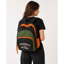 Street Bag Unisex Kanvas Su Geçirmez Nakışlı Yazılı Seyahat Okul Sırt Çantası