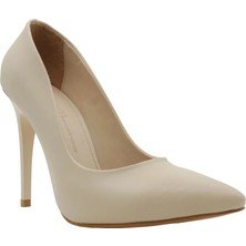 Esstii Stiletto Kadın 10 cm Topuklu Ten Ayakkabı