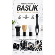 Destpak Oto Detay Fırçası 3 Başlıklı - Kaporta, Jant, Kaput, Klima Menfezleri - Yumuşak Çizmez Oto Detay Fırça - Köpürtme Fırçası