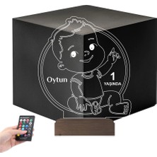 Luvivia Yeni Doğan Erkek Bebek Hediye Kişiye Özel 3D Lamba - Masa Gece Lambası