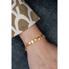 Serenite Collection Rock Altın Kaplama Turuncu Bronz Bileklik