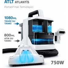 Atlt Atlantis 750W Halı Koltuk Yıkama Makinesi Sulu Yıkama Portatif Araç Yıkama Temizleyici 2 Hazneli Temiz Kirli Su Ayrı 15 Kpa 2 Başlıklı Elektirkli