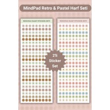 MindPad Studio 2'li Retro & Pastel Yuvarlak Harf Sticker Seti, Alfabe Çıkartması, Ajanda, Bullet Journal, Scrapbook Etiketleri, Not Defteri, Defter
