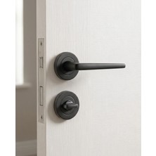 İstanbul Door Handles Tokyo Mat Siyah Daire Rozetli Wc Kapı Kolu | 1 Takım