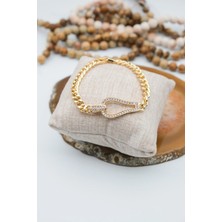 Serenite Collection Rope Gold Renk Zirkon Bileklik